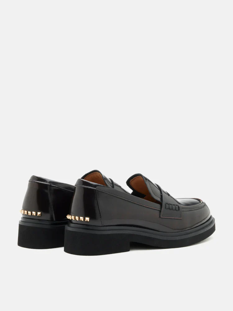 Finn Studded Heel Penny Loafers - Image 9