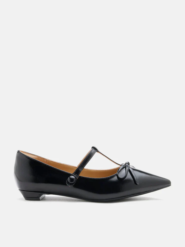 Stevie T-Bar Pointed Toe Bow Flats - Image 12