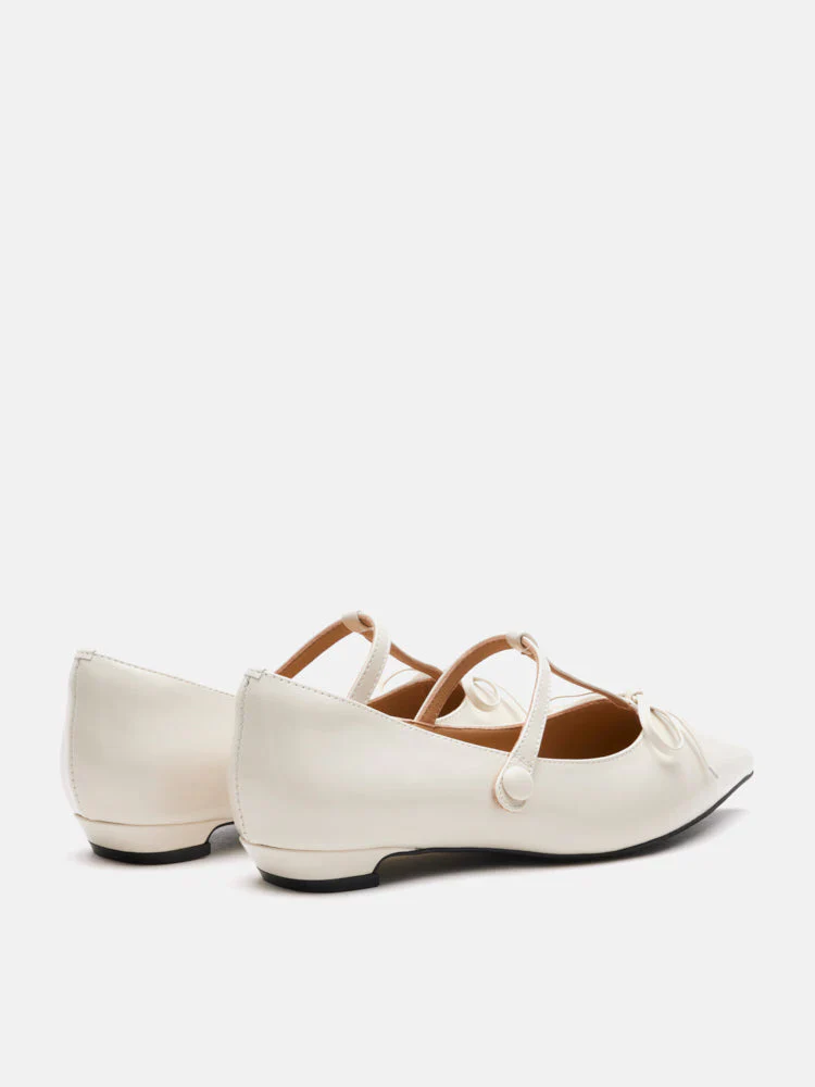 Stevie T-Bar Pointed Toe Bow Flats - Image 7