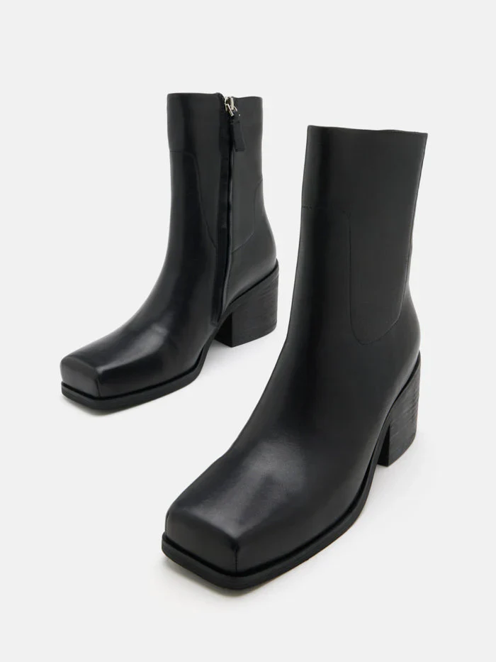 Eden Square Toe Leather Ankle Boots - Image 3