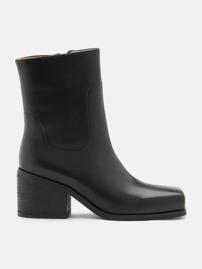 Eden Square Toe Leather Ankle Boots - Image 4