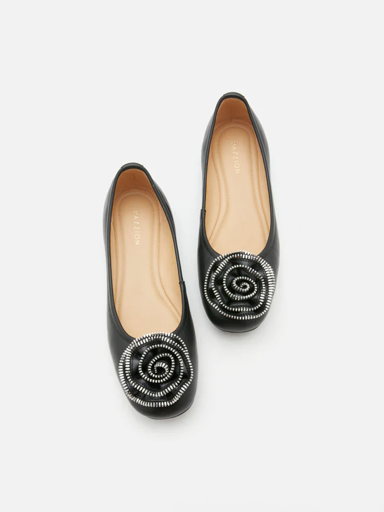Zosia Zipper Rose Ballet Flats - Image 14