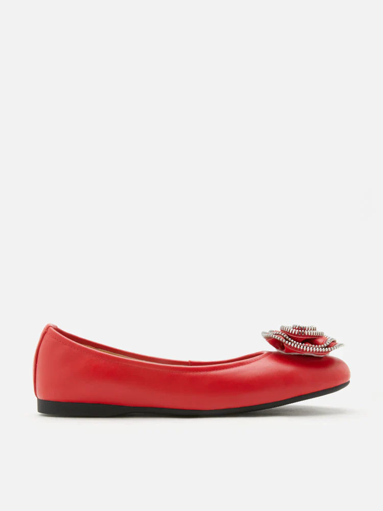 Zosia Zipper Rose Ballet Flats - Image 5