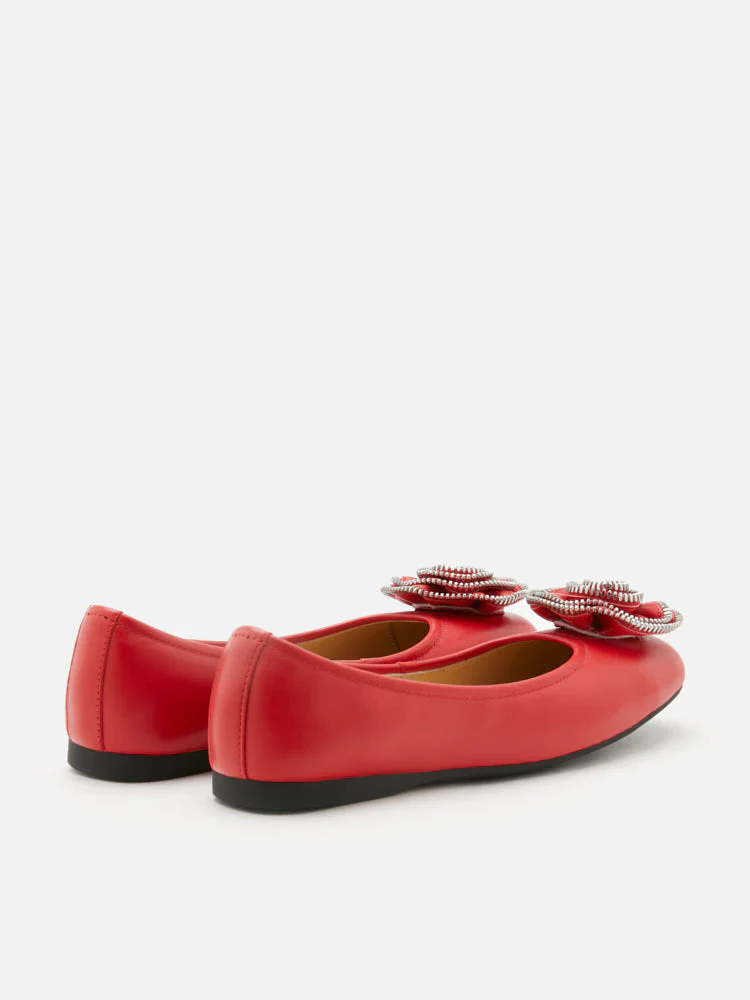 Zosia Zipper Rose Ballet Flats - Image 8