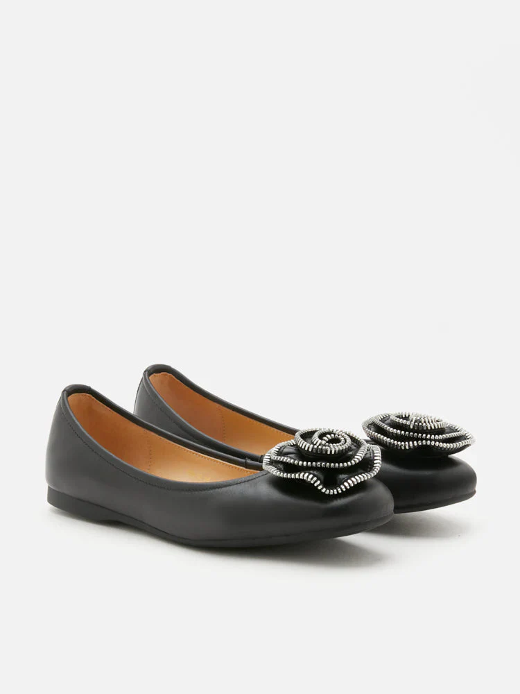 Zosia Zipper Rose Ballet Flats - Image 9