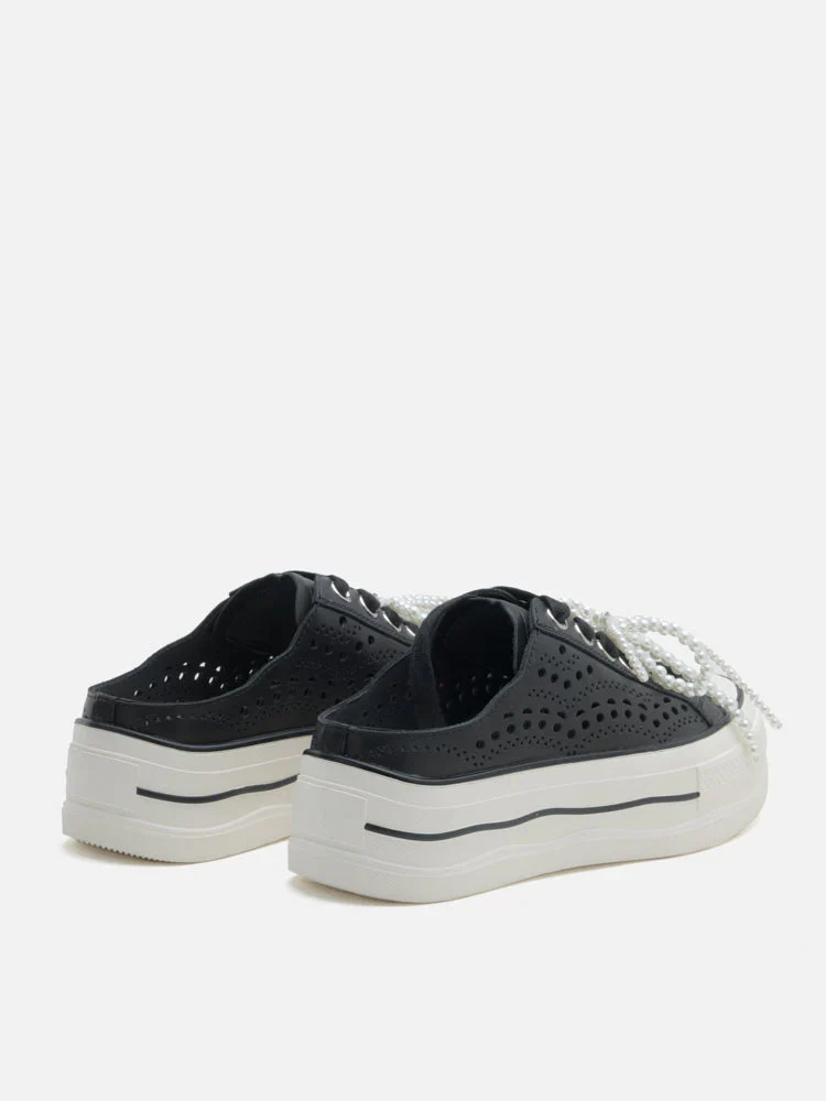 Wilhelmina Slip-on Pearl Bow Sneakers - Image 8
