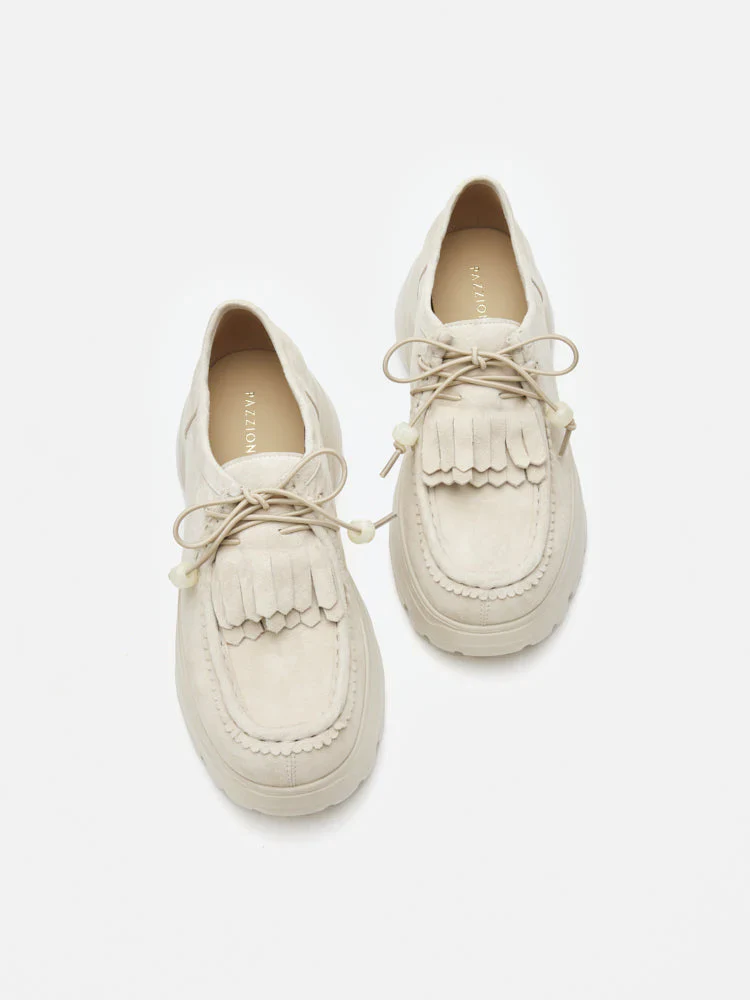 Maeve Suede Fringed Loafers - Image 14