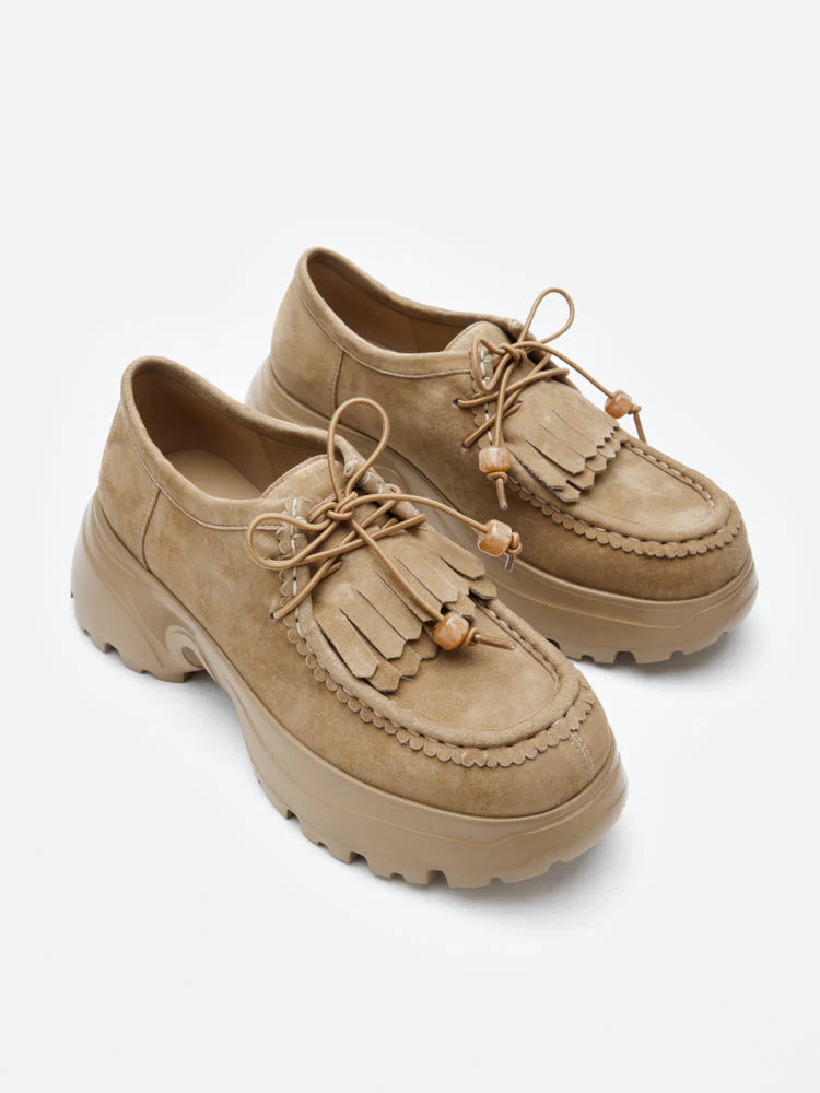 Maeve Suede Fringed Loafers - Image 3