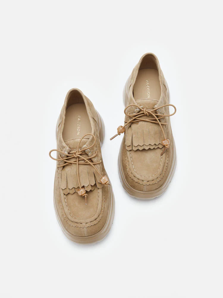 Maeve Suede Fringed Loafers - Image 6