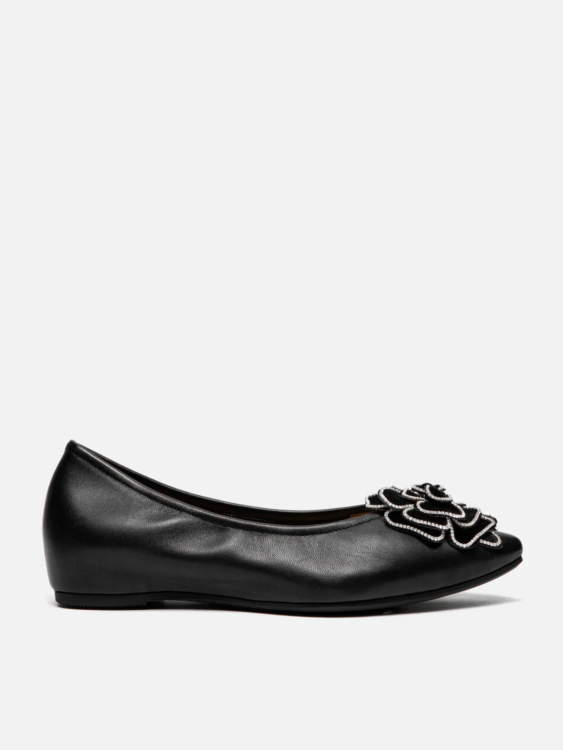 Jovena Floral Embellished Leather Pointed Flats - Image 12