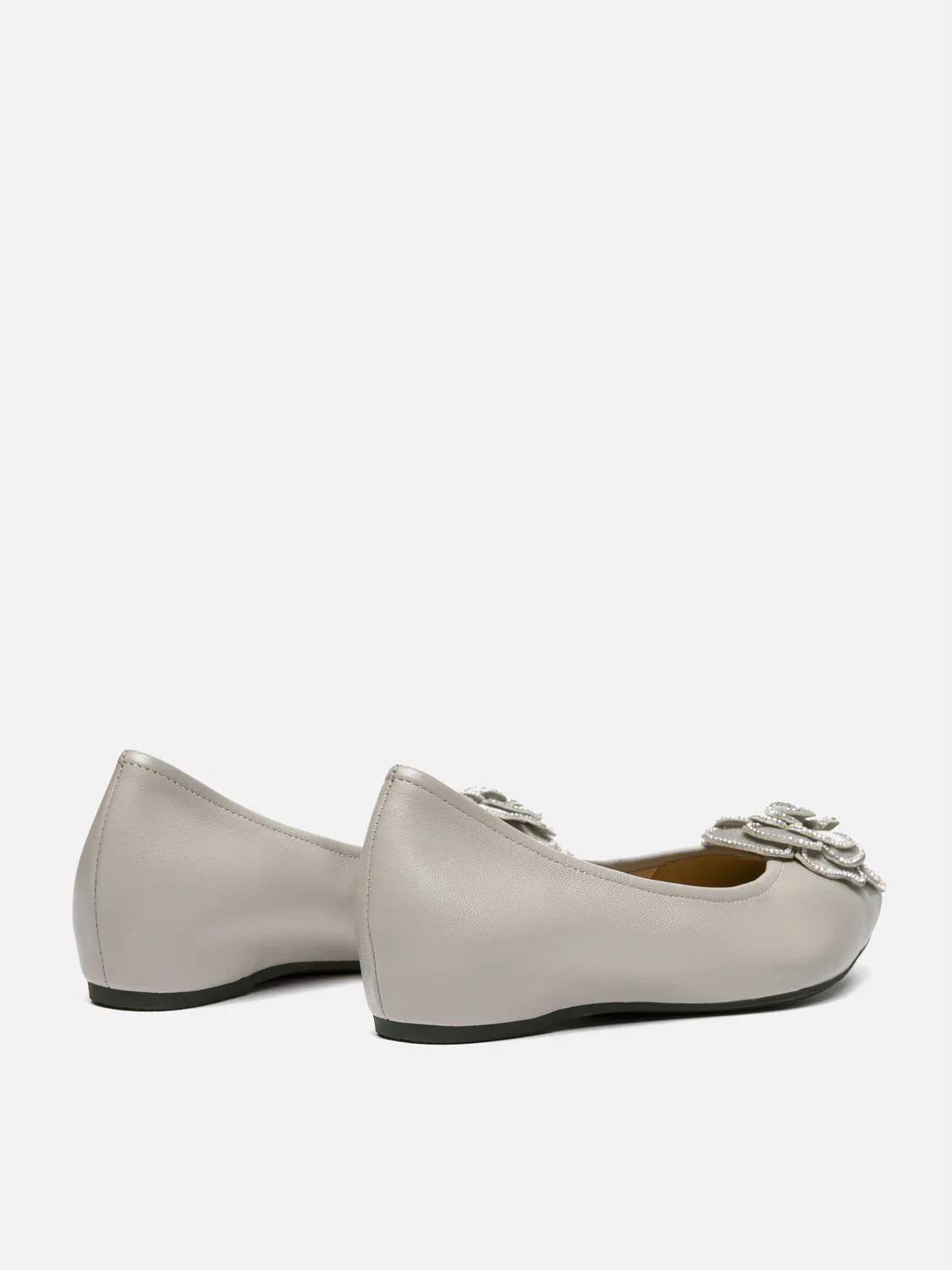 Jovena Floral Embellished Leather Pointed Flats - Image 8
