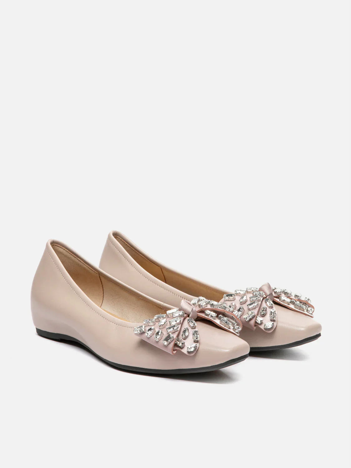 Halisse Diamante Bow Leather Flats - Image 10