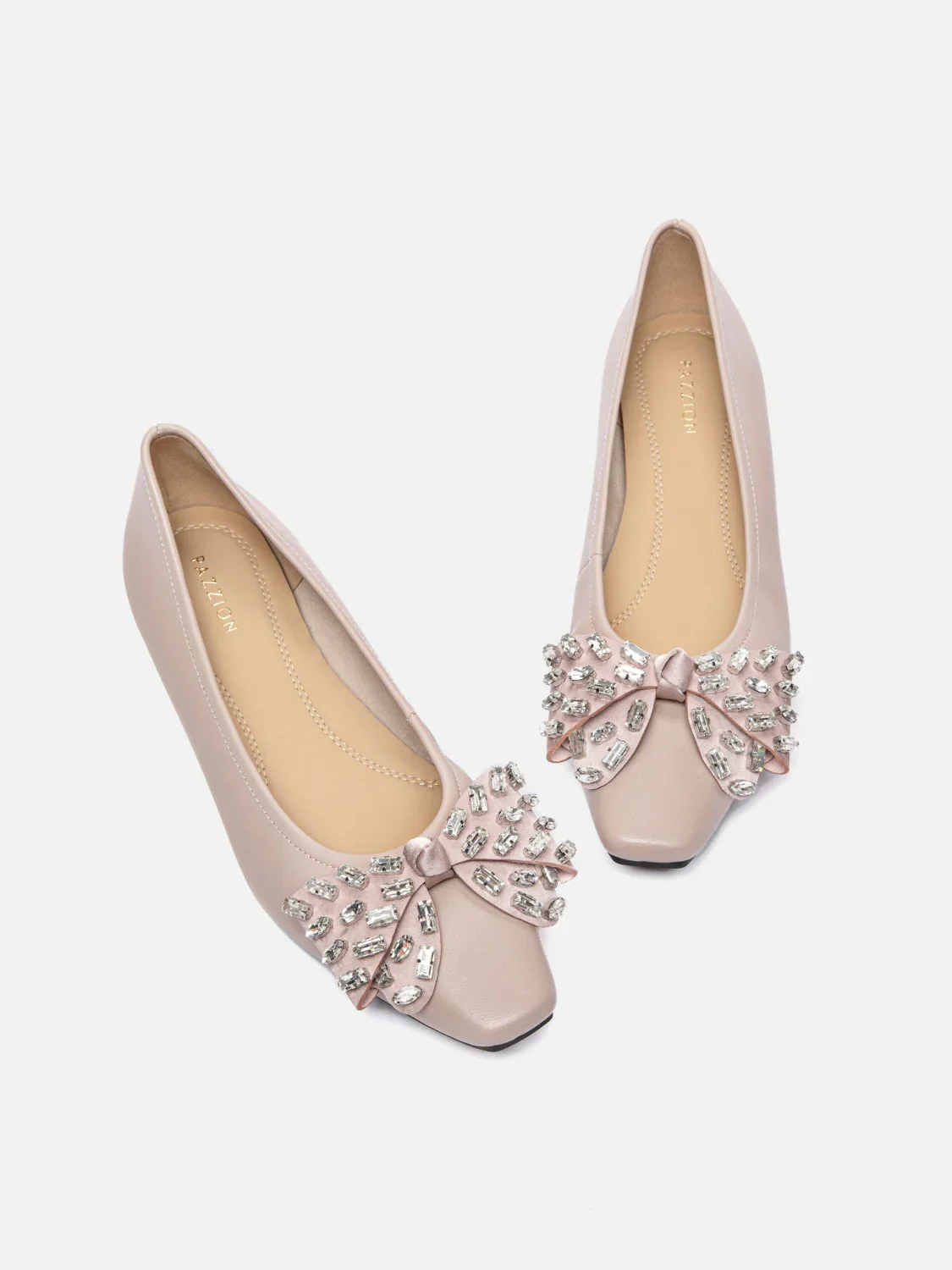 Halisse Diamante Bow Leather Flats - Image 12