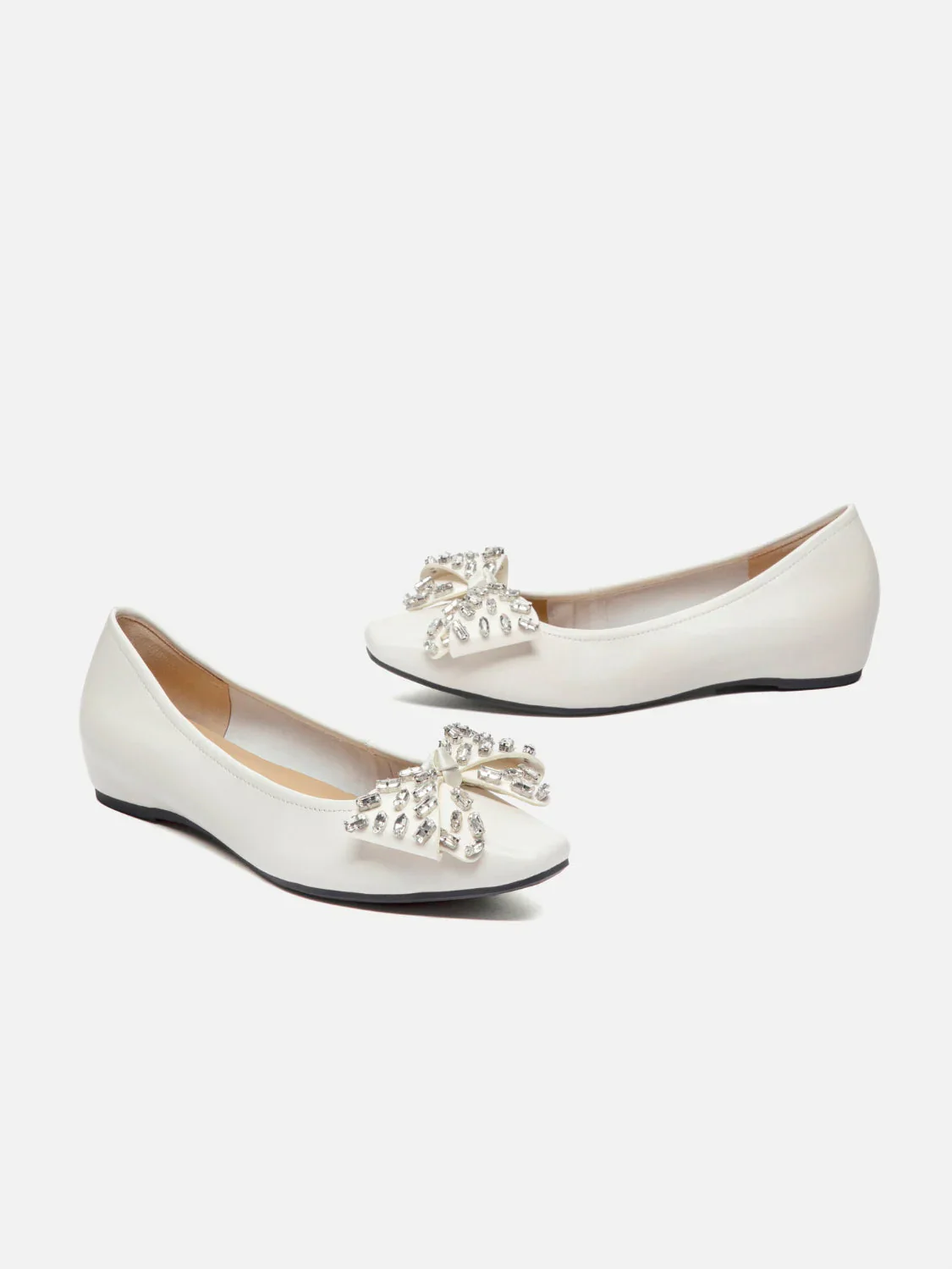 Halisse Diamante Bow Leather Flats - Image 3