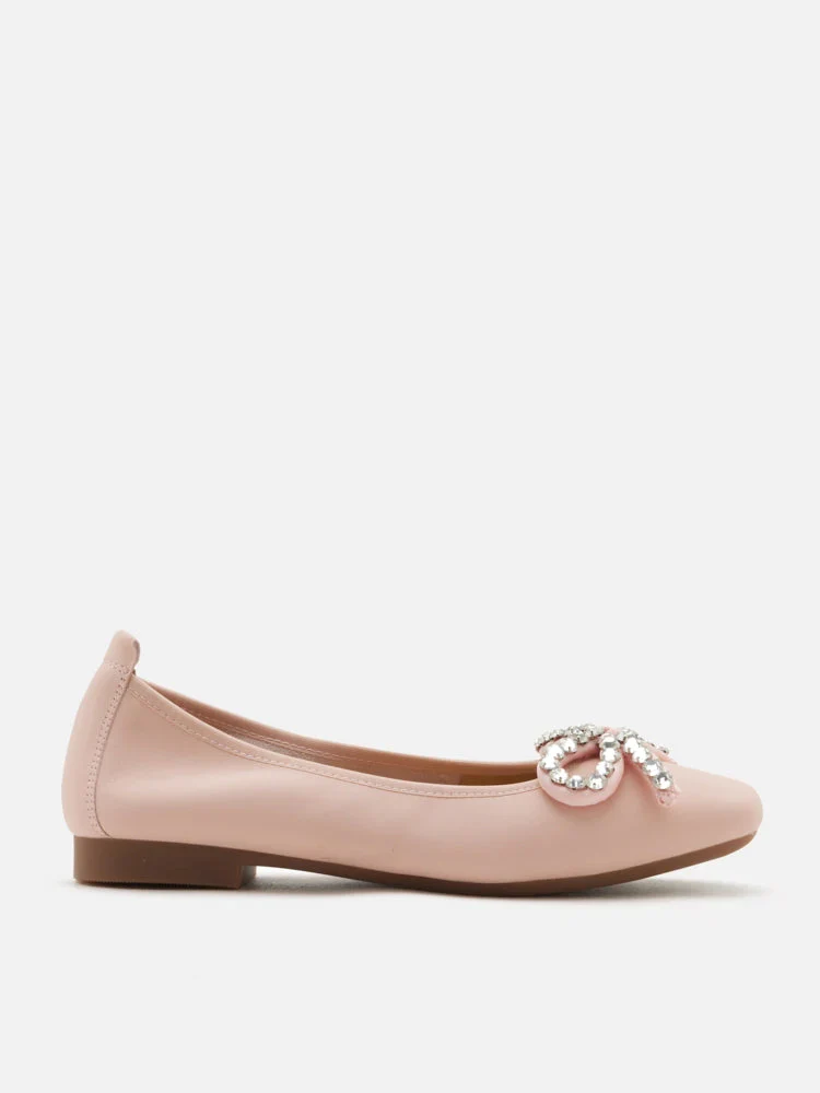 Daphne Diamante Embellished Bow Flats - Image 4
