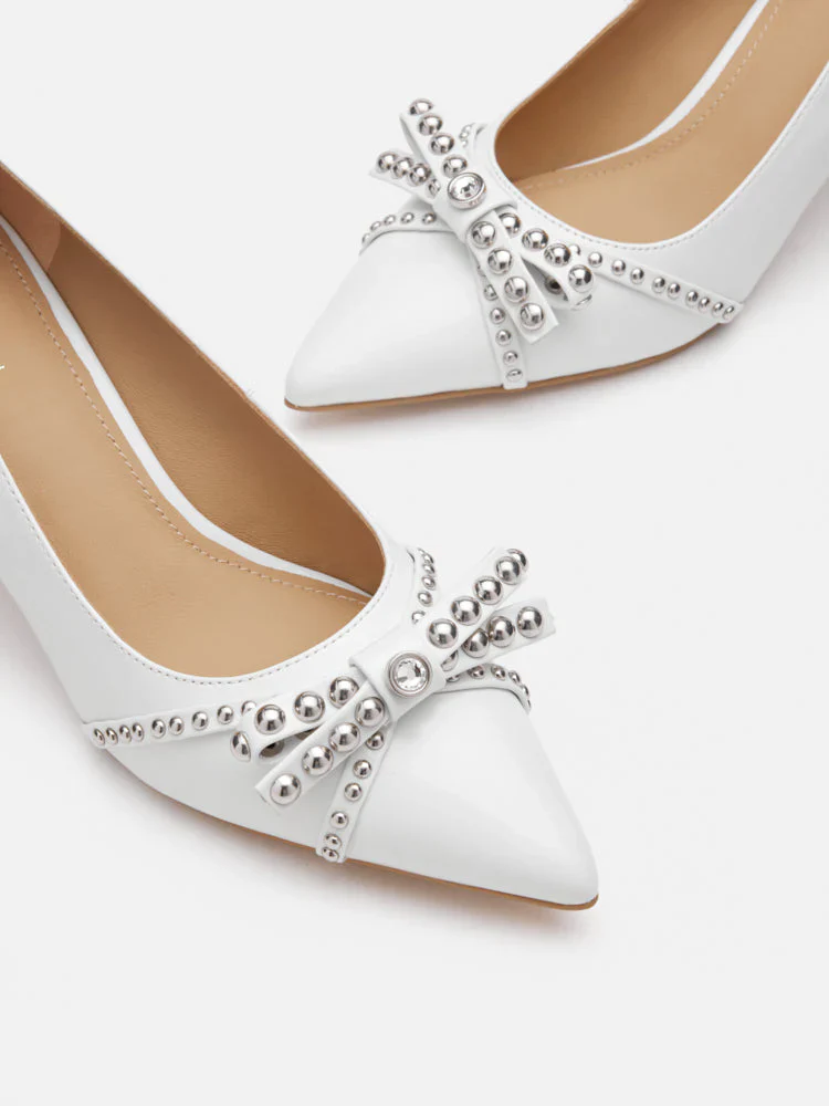Knox Studded Bow Pointed Toe Heels - Image 10