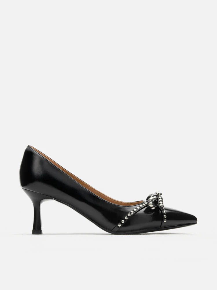 Knox Studded Bow Pointed Toe Heels - Image 4