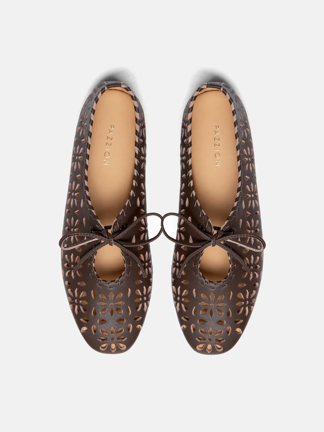 Quenara Floral Cutout Leather Flats - Image 6