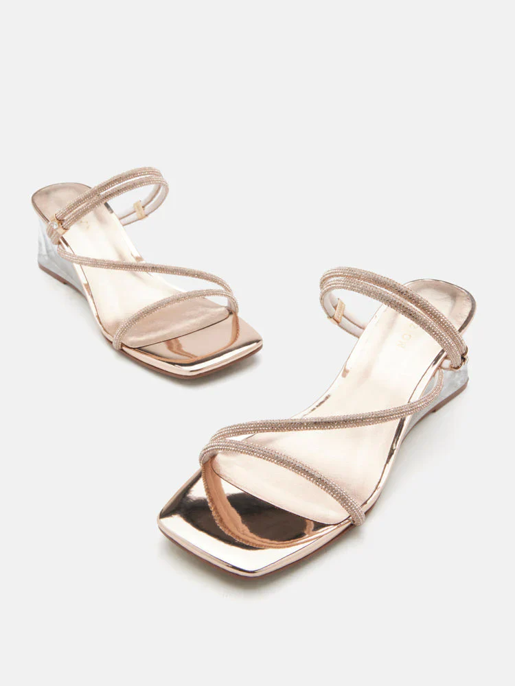 Lola Crystal Strap Wedges - Image 3