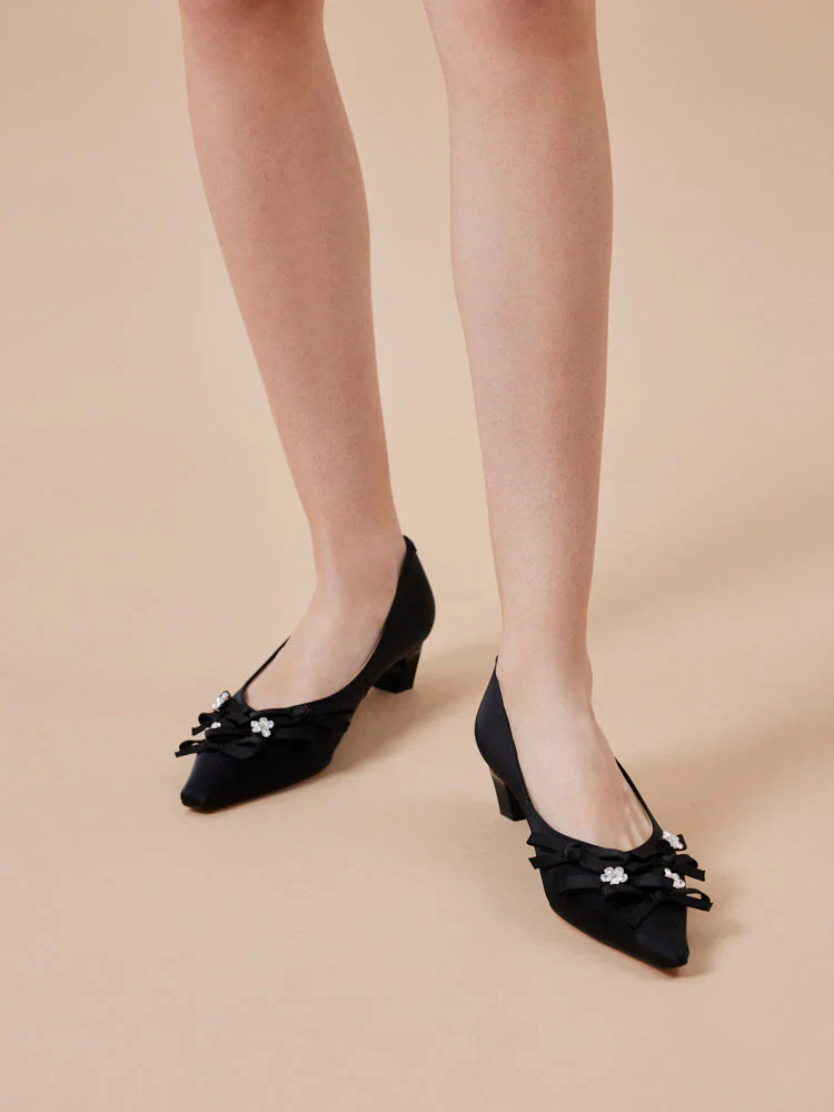 Coco Embellished Bow Heels - Image 9