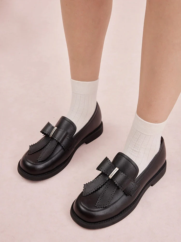 Thea Brogue Bow Loafers - Image 9