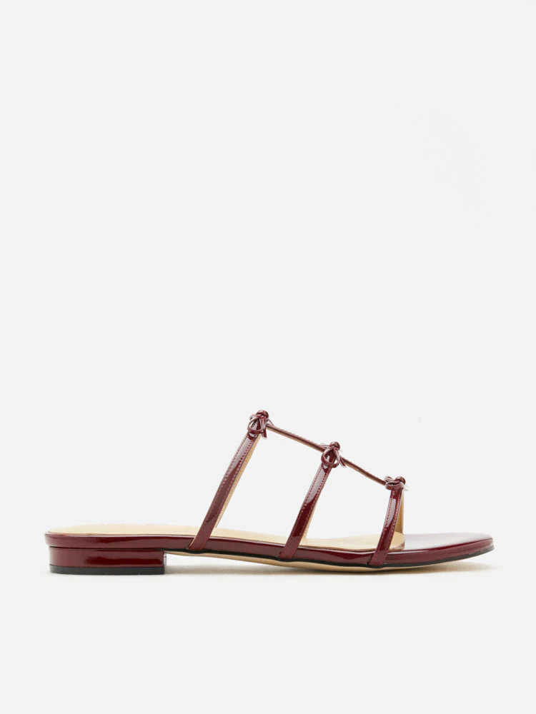 Elena Bow Cage Patent Leather Slides - Image 4