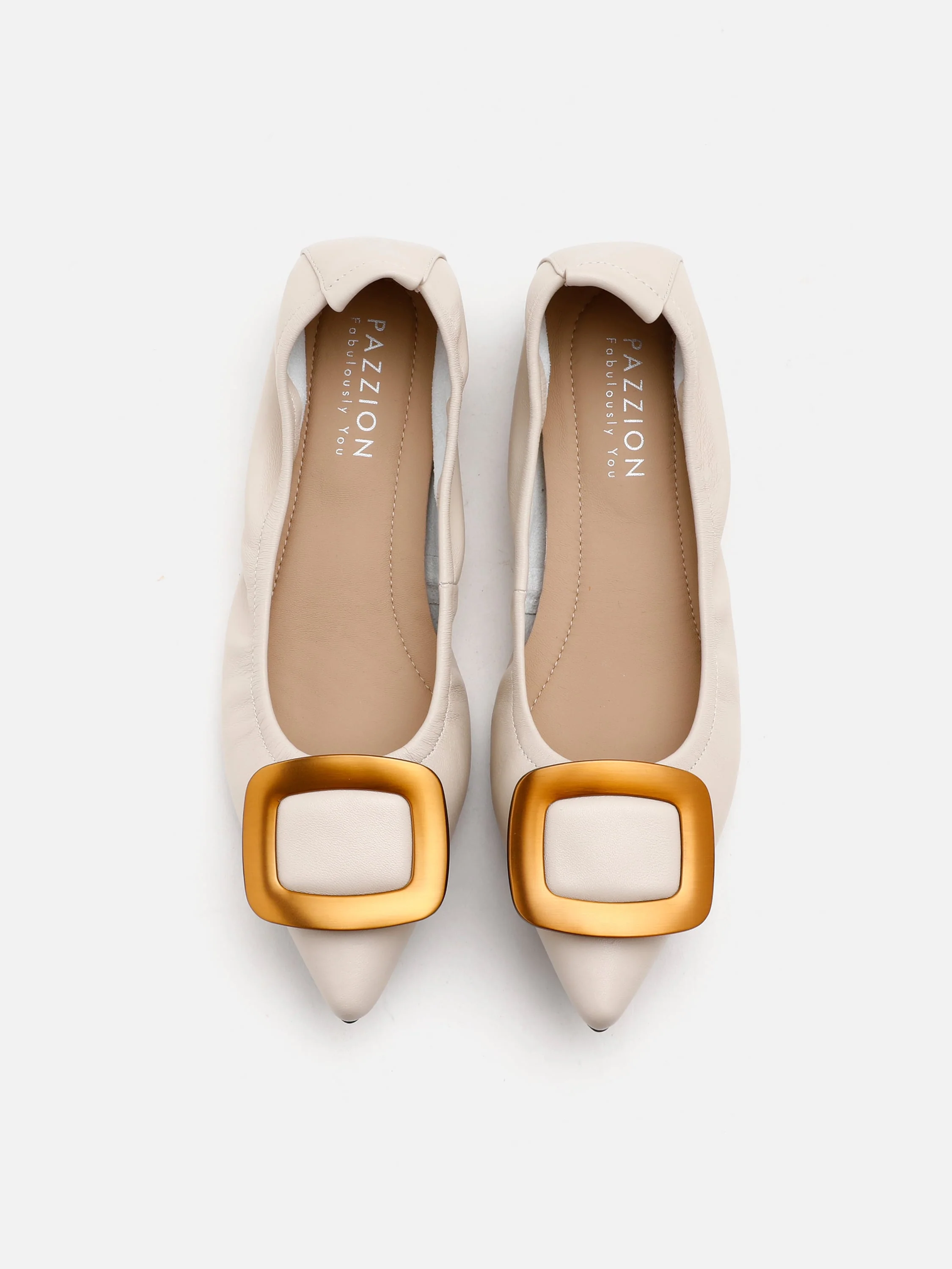 Gilda Brass Pointed Toe Flats - Image 4