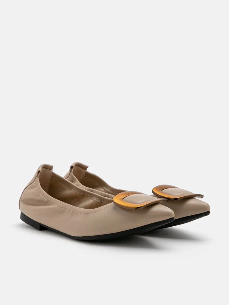Gilda Brass Pointed Toe Flats - Image 6