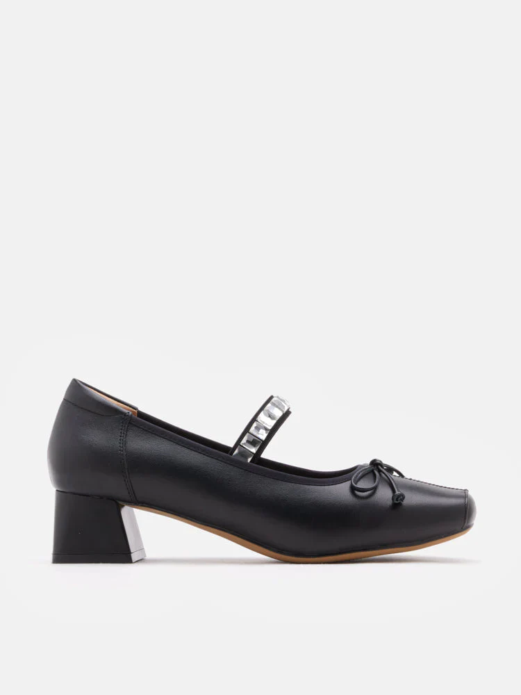 Billie Crystal-Embellished Bow Mary Jane Heels - Image 11