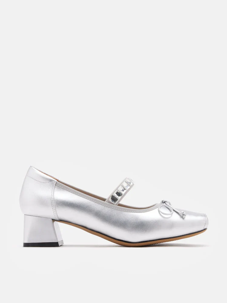 Billie Crystal-Embellished Bow Mary Jane Heels - Image 4