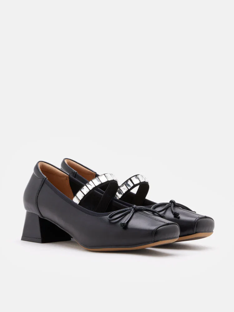 Billie Crystal-Embellished Bow Mary Jane Heels - Image 8