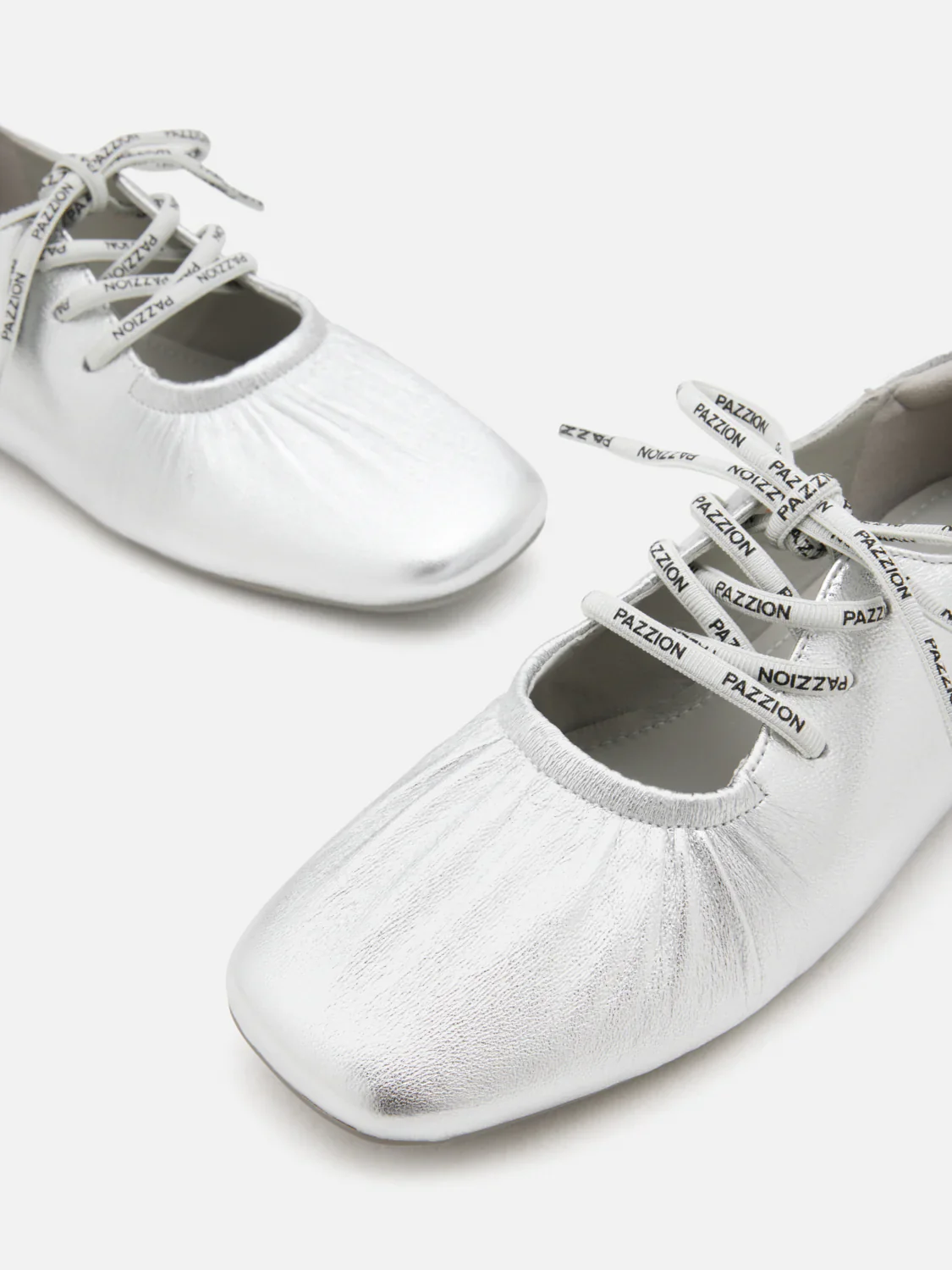 Pernille Metallic Lace-Up Flats - Image 11