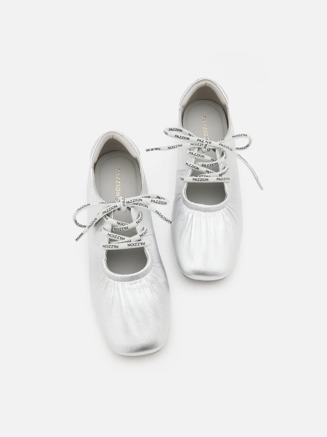Pernille Metallic Lace-Up Flats - Image 14