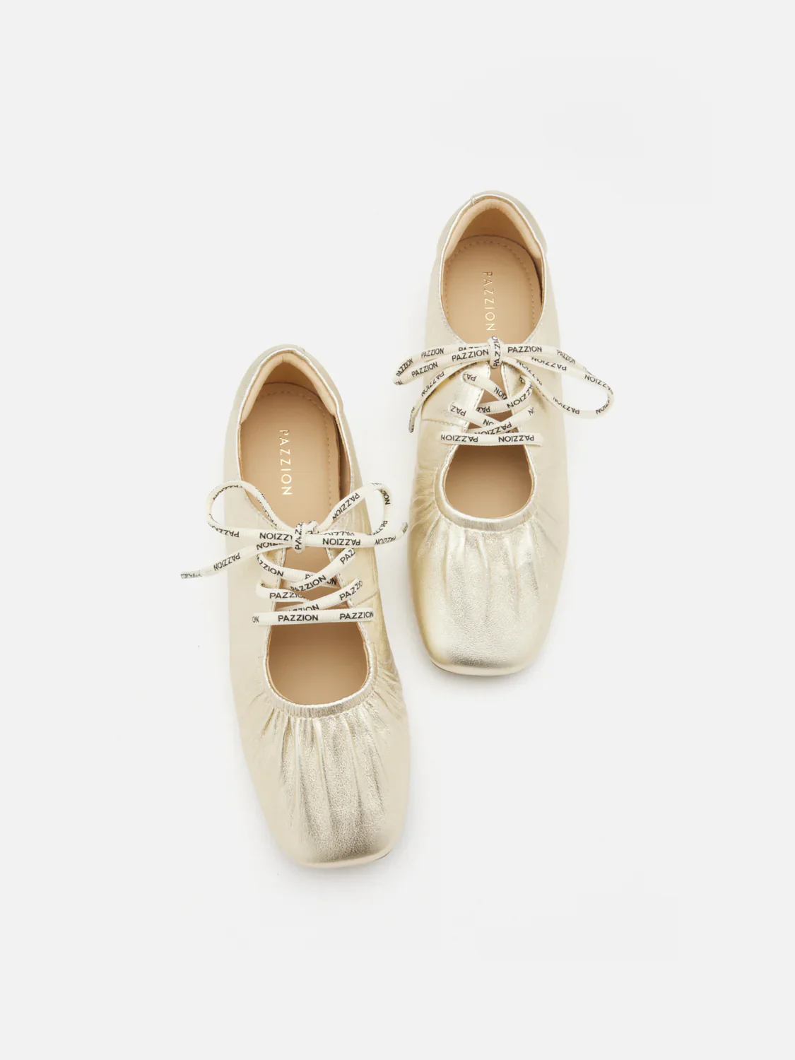 Pernille Metallic Lace-Up Flats - Image 6