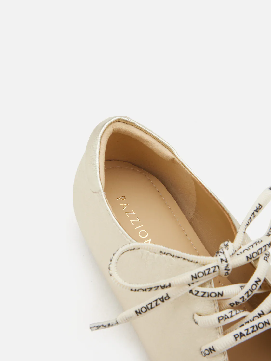 Pernille Metallic Lace-Up Flats - Image 7
