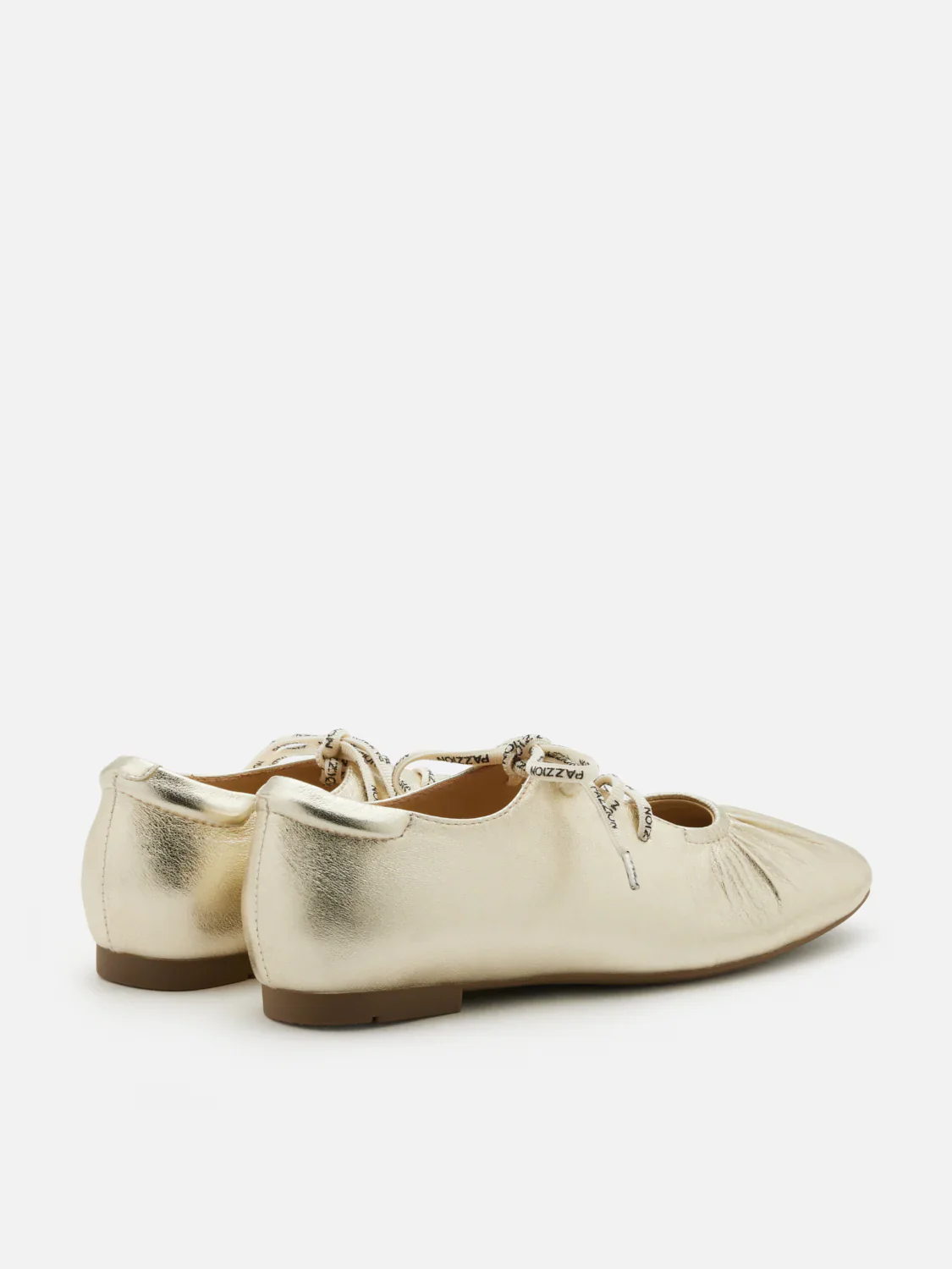 Pernille Metallic Lace-Up Flats - Image 8