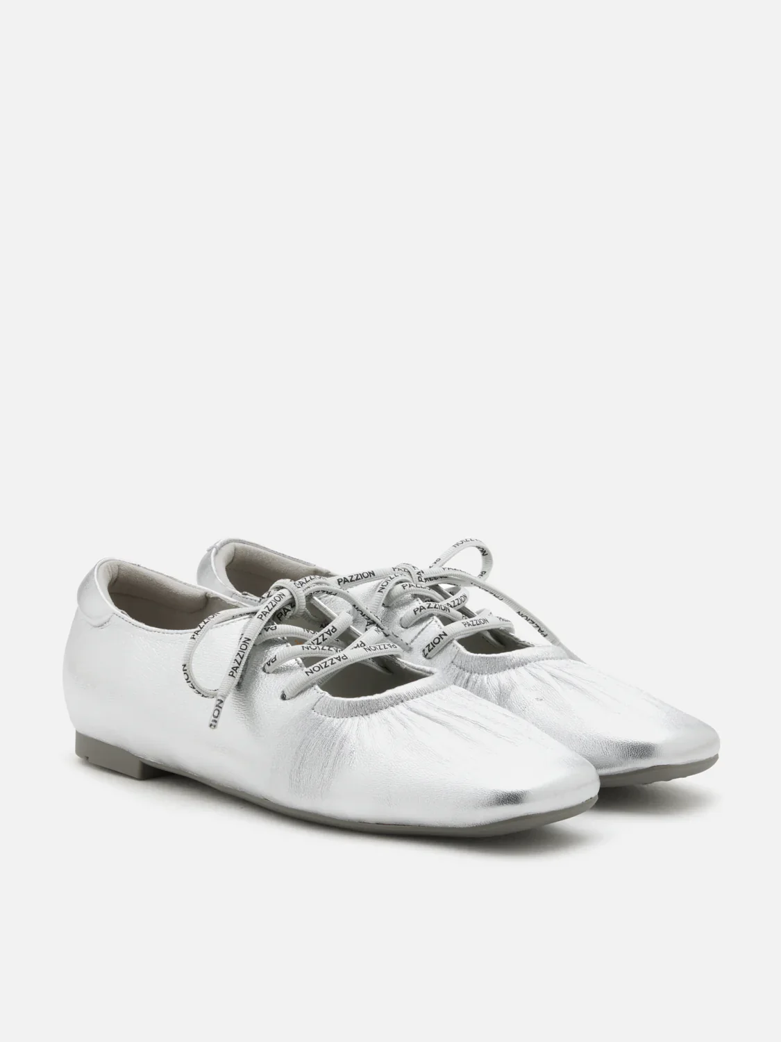 Pernille Metallic Lace-Up Flats - Image 9
