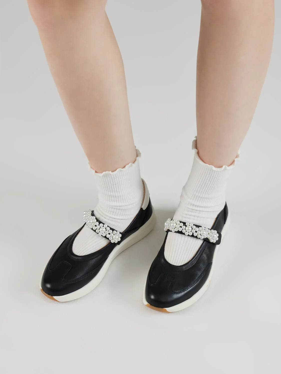 Arlise Pearl Embellished Leather Mary Janes - Image 11