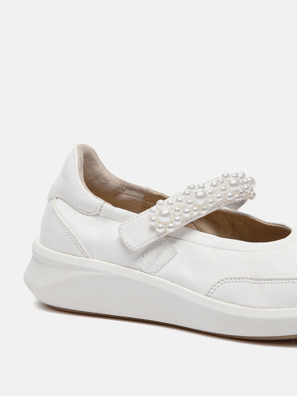 Arlise Pearl Embellished Leather Mary Janes - Image 8