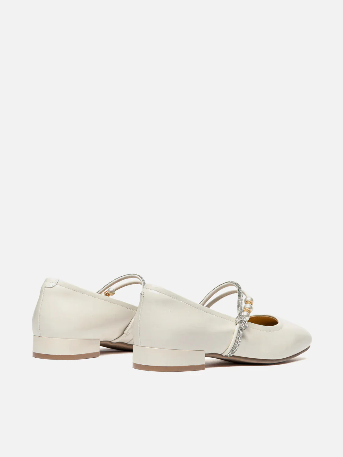 Wynessa Crystal & Pearl Strap Leather Mary Jane Heels - Image 15