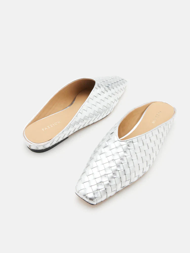 Adamo Woven Square Toe Mules - Image 3