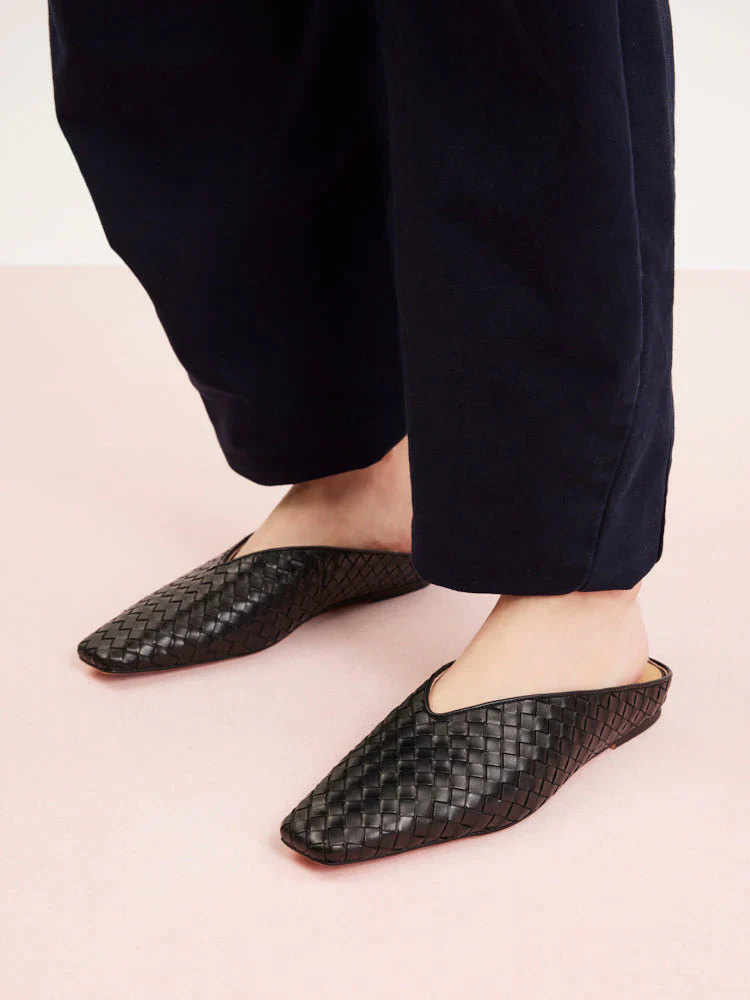 Adamo Woven Square Toe Mules - Image 9