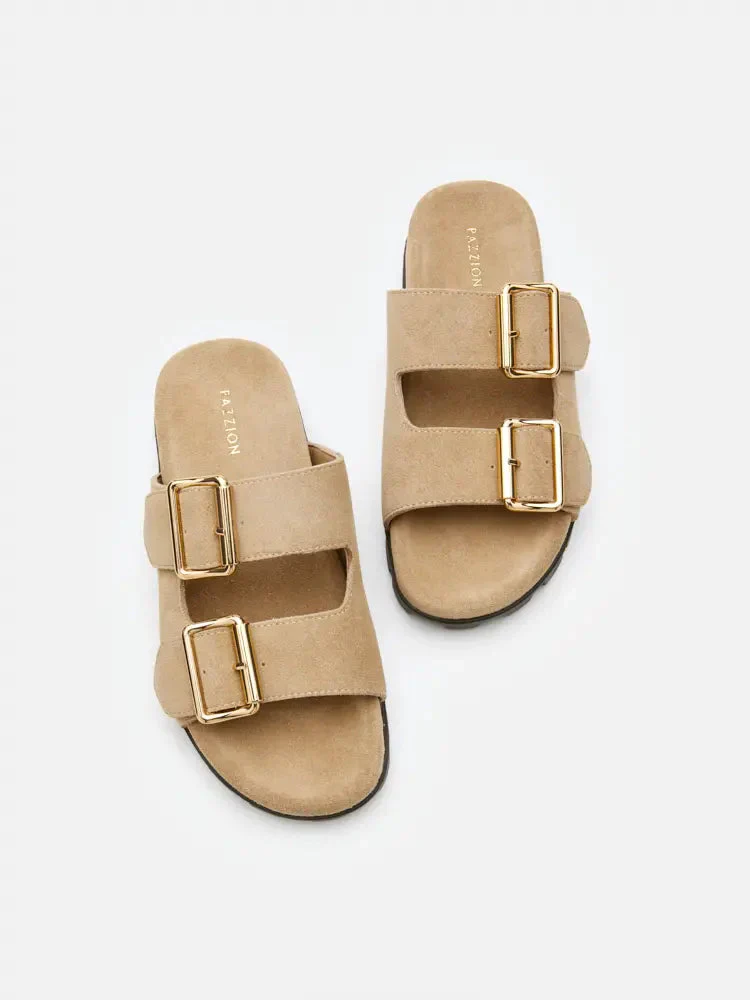 Alaia Buckled Suede Slides - Image 7