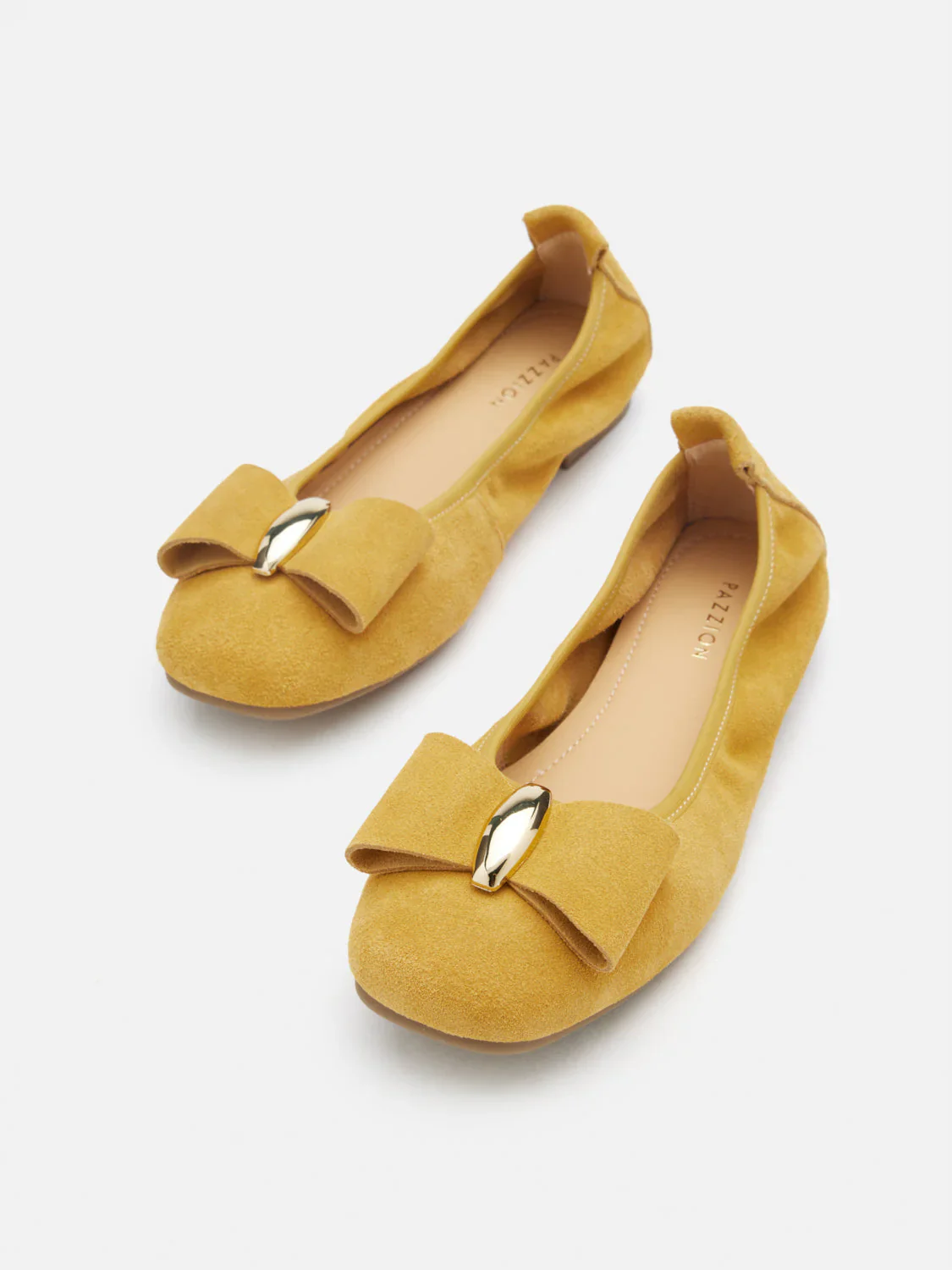 Keyla Gold Accented Bow Suede Flats - Image 3