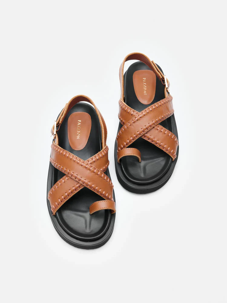 Constance Stitched Slingback Sandals - Image 6