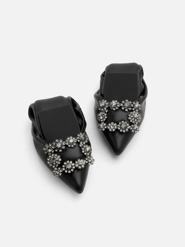 Helene Crystal Buckle Foldable Flats - Image 10
