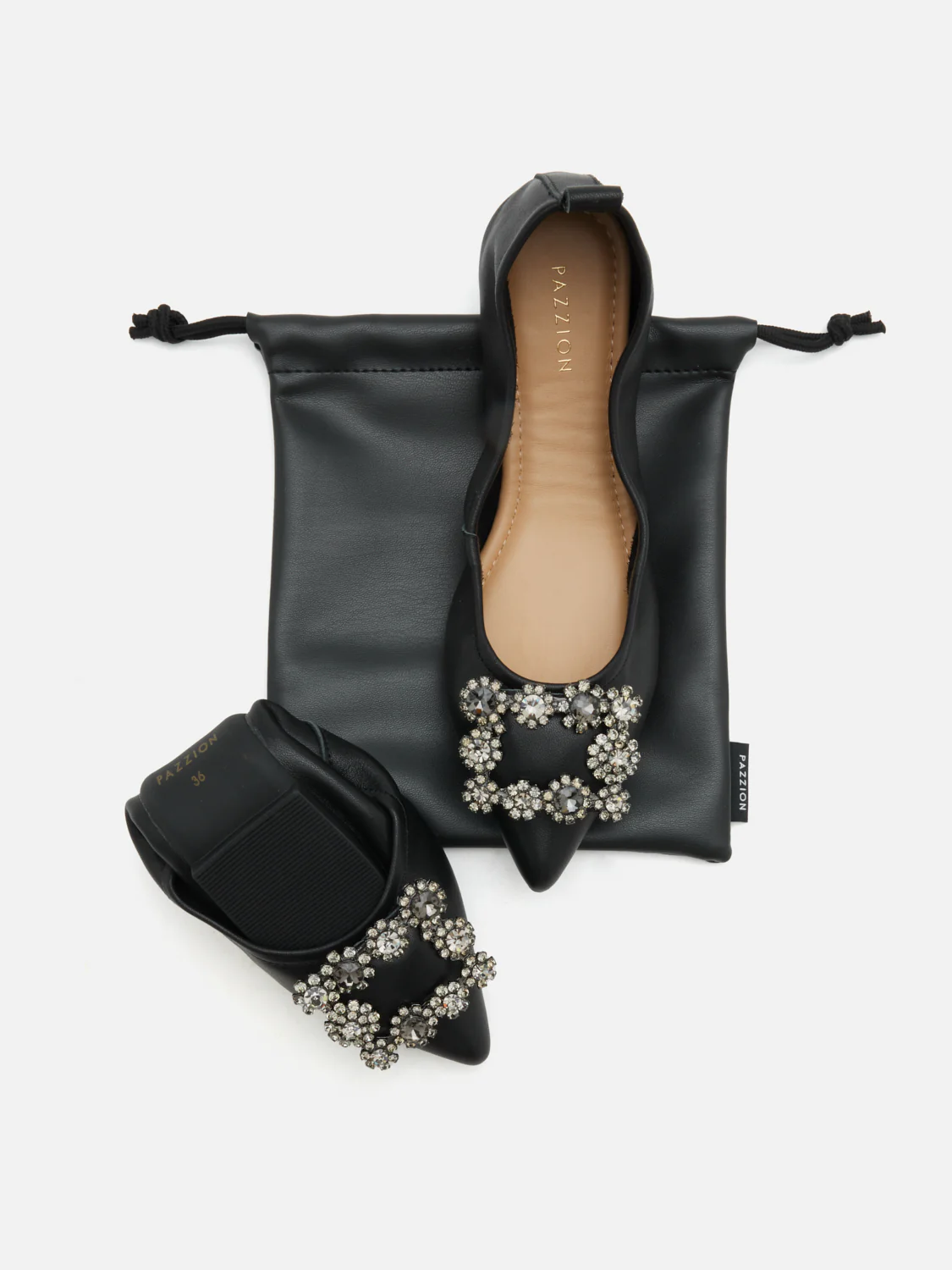 Helene Crystal Buckle Foldable Flats - Image 11