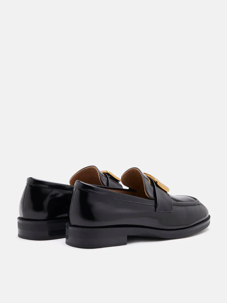 Nadine Gold Buckle Square Toe Loafers - Image 15