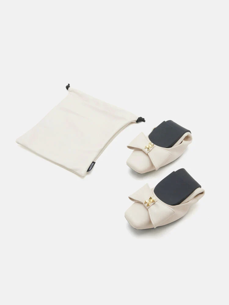 Madeline Studded Bow Foldable Flats - Image 10