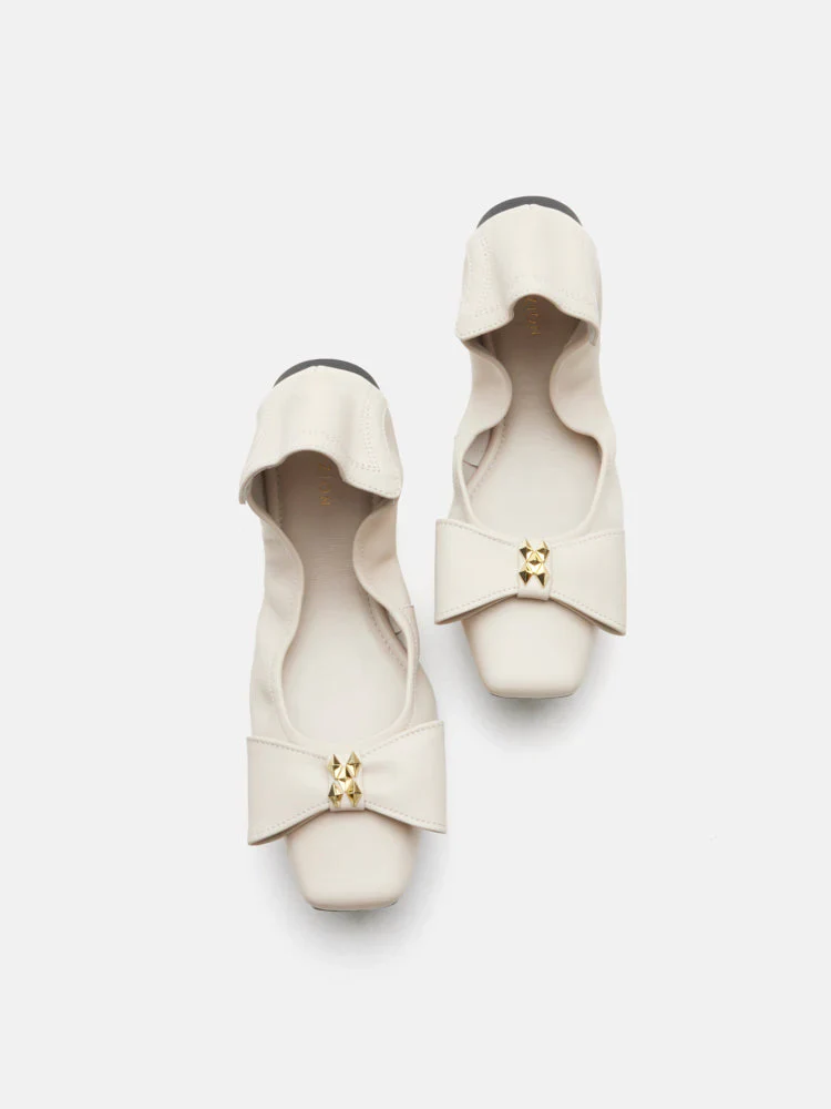 Madeline Studded Bow Foldable Flats - Image 12